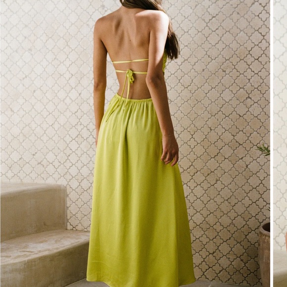 Tiarni Midi Dress | Sabo Skirt | Chartreuse - Picture 2 of 9